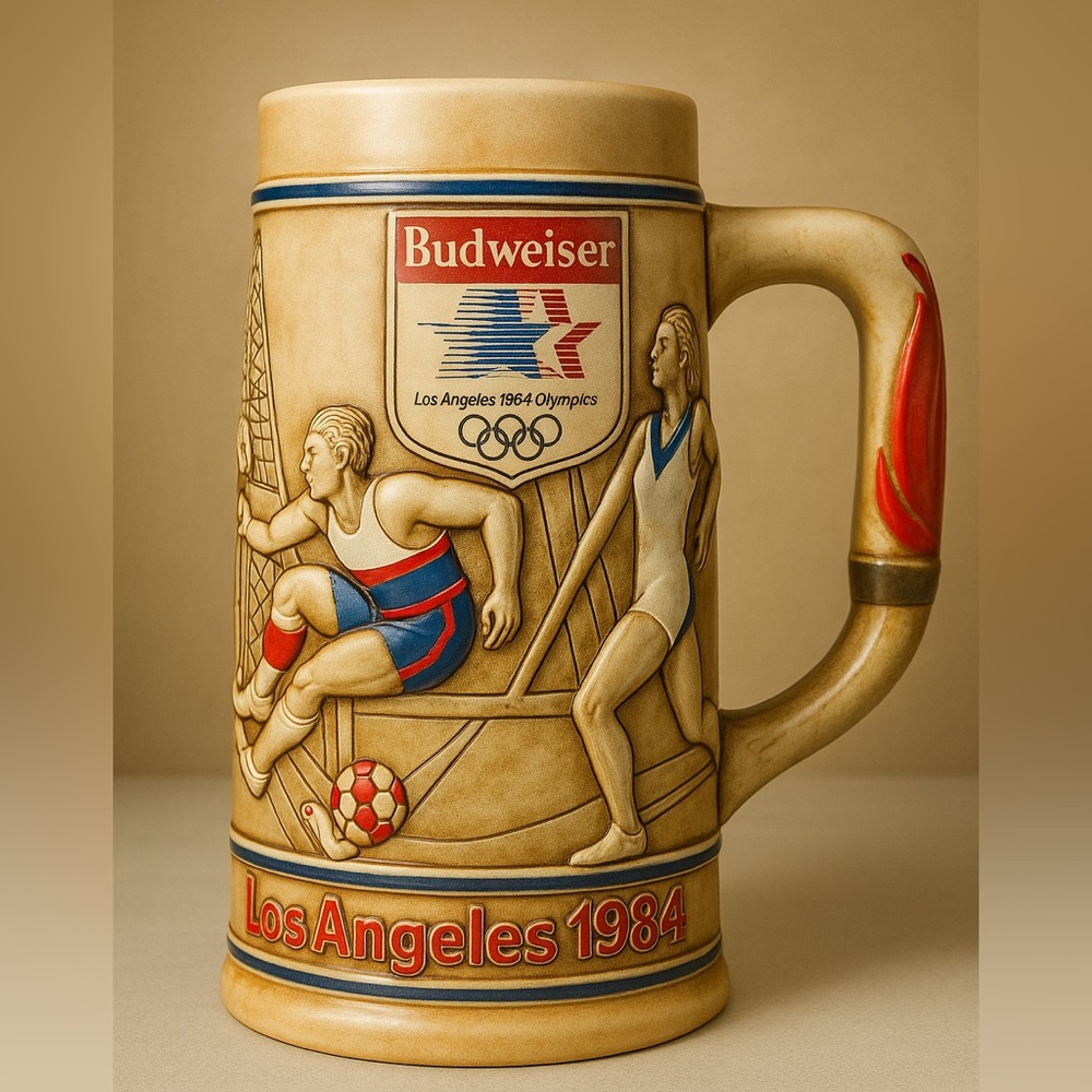 1984 LA Summer Olympics games Budweiser Stein beer Mug collectible holiday gift